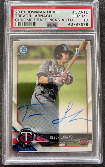 PSA 10 2018 Bowman Draft Chrome TREVOR LARNACH Auto