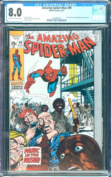 Amazing Spider-Man #99 (1971) CGC 8.0 -- O/w to white pages; Johnny Carson