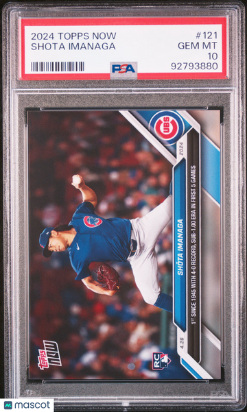 2024 Topps Now Shota Imanaga #121 PSA 10