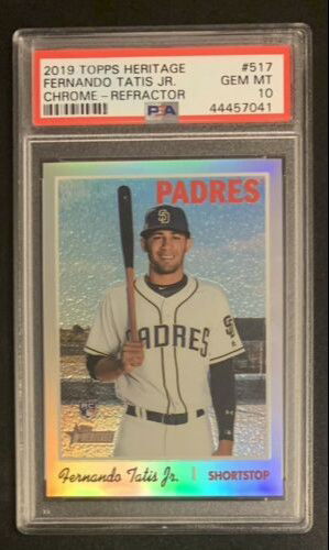 2019 Topps Heritage Chrome Frenando Tatis Jr Refractor RC # 569 PSA 10  Gem Mint Beauty 