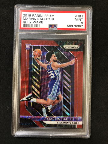 2018 Panini Prizm - Marvin Bagley - Rookie Ruby Wave Prizm PSA 9 Mint