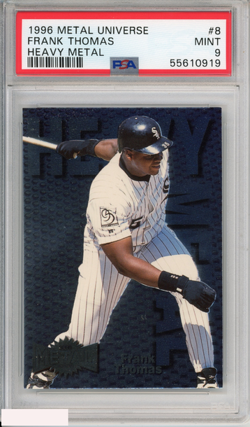 1996 METAL UNIVERSE FRANK THOMAS #8 HEAVY METAL CHICAGO WHITE SOX PSA 9 MINT