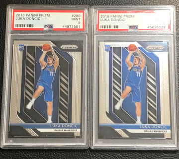 (2) Luka Doncic Prizm Mint PSA 9 ROOKIE 280