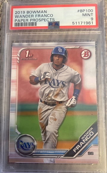 2019 bowman paper prospects wander Franco psa 9 mint bp100