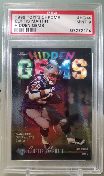 Curtis Martin 1998 Topps Chrome Hidden Gems PSA 9