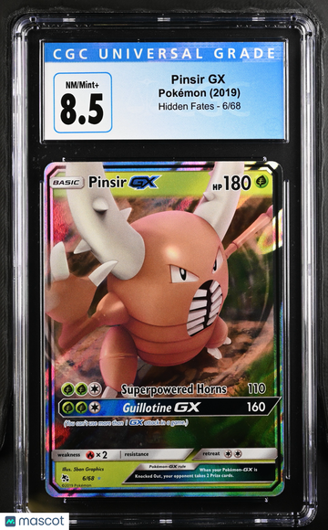 2019 Pokemon Hidden Fates Pinsir GX Holo CGC 8.5 #6/68