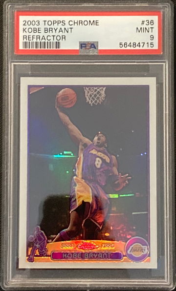 2003-04 Topps Chrome Kobe Bryant Refractor PSA 9 MINT #36 Lakers