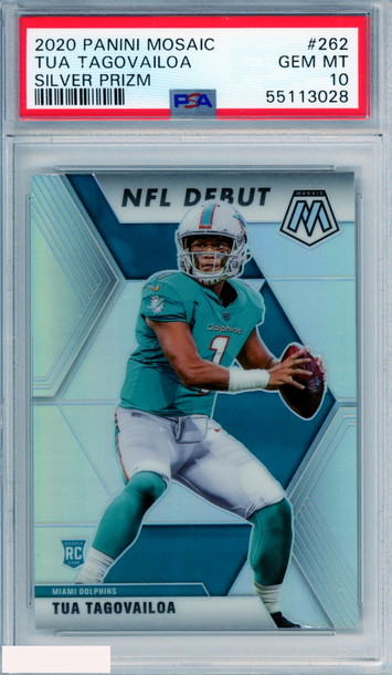 2020 PANINI MOSAIC TUA TAGOVAILOA #262 SILVER PRIZM ROOKIE RC PSA 10 GEM MT