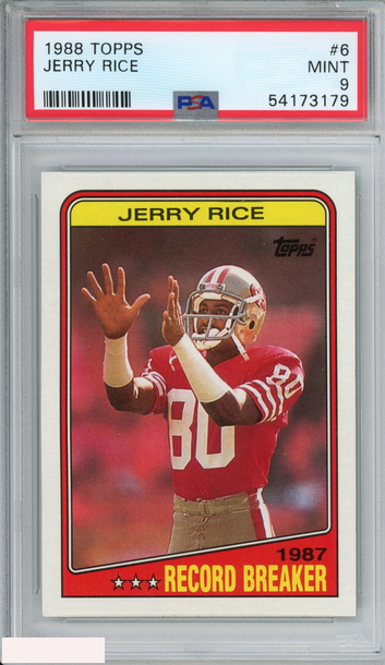 1988 TOPPS JERRY RICE #6 SAN FRANCISCO 49ERS HOF PSA 9 MINT