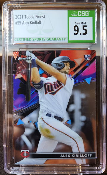 2021 Topps Finest Alex Kirilloff #55 RC Rookie Gem Mint CSG 9.5 Twins