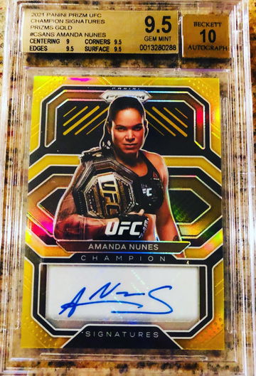 2021 UFC Panini Prizm Amanda Nunes Gold Auto #5/10 BGS 9.5/10 GOAT