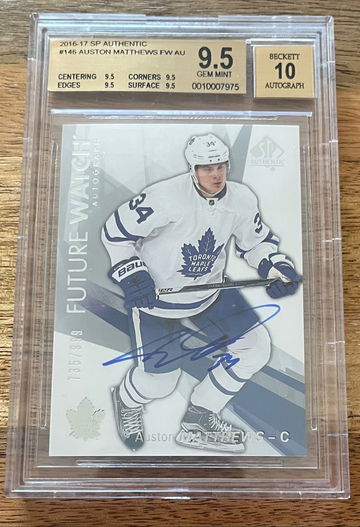 2016-17 Upper Deck SP Authentic Auston Matthews Future Watch Auto BGS 9.5/10 Gem Mint