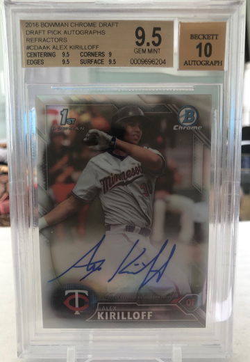 2016 Bowman Chrome Refractor Alex Kirilloff BGS 9.5