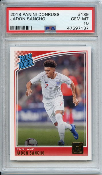 Jadon Sancho Donruss Rookie PSA 10 NEP 137