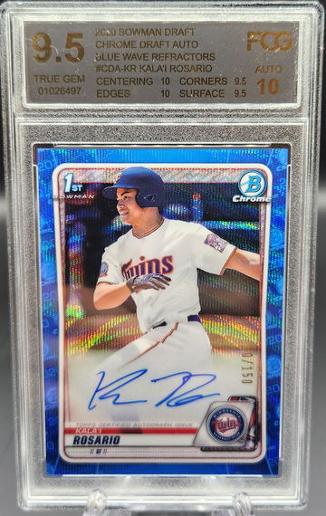 Kala'i Rosario 2020 Bowman Chrome Blue Wave Refractor Auto #/1500