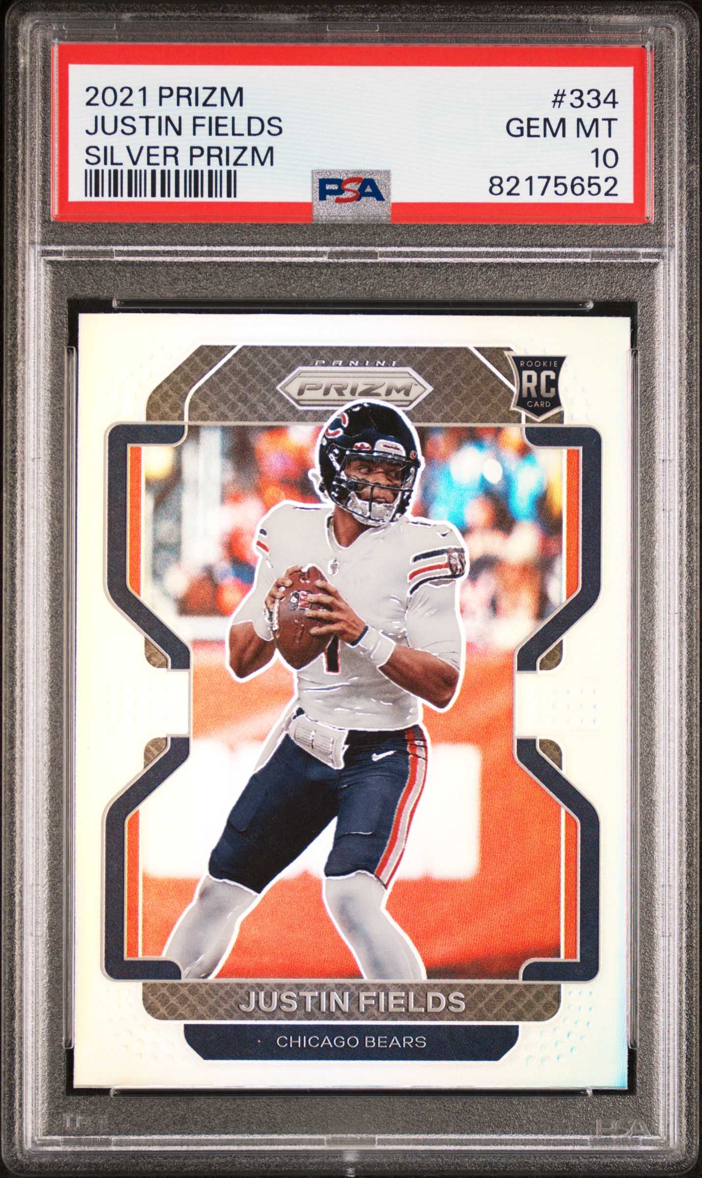 PSA 10 2021 Panini Prizm Justin Fields Rookie RC Silver Prizm #334