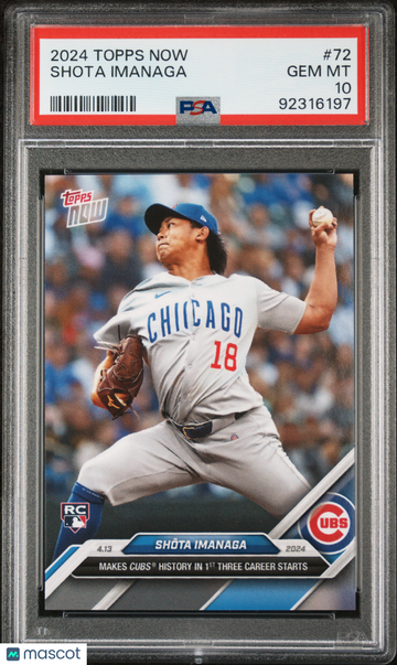 2024 Topps Now Shota Imanaga #72 PSA 10