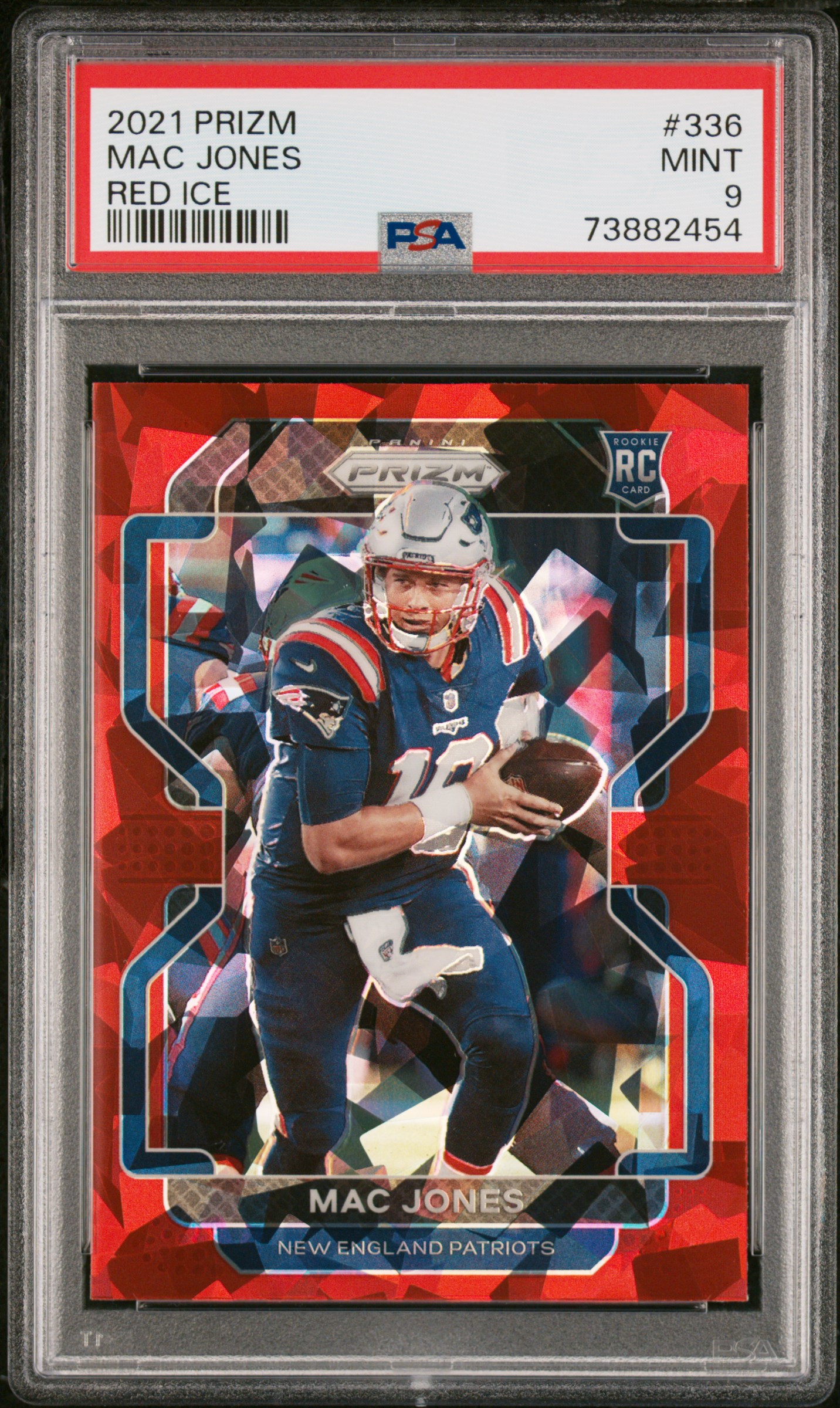 Mac Jones 2021 Panini Prizm #336 Red Ice PSA 9
