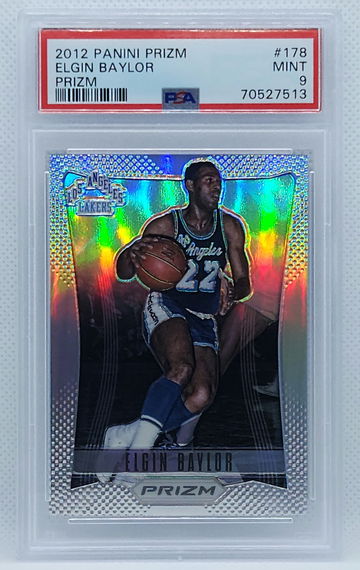 ELGIN BAYLOR 2012 Panini Prizm SILVER #178 PSA 9 MINT Lakers