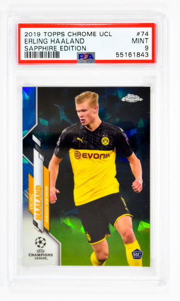 2019 Erling Haaland Topps Chrome UEFA Champions League  Sapphire Edition  #74 PSA 9