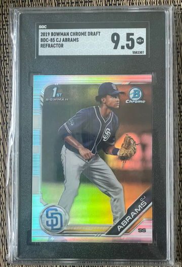2019 1st Bowman Draft Chrome Refractor CJ Abrams #BDC-85 SGC 9.5 Padres/Nationals