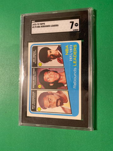 1972 73 Topps NBA rebounds leaders SGC 7