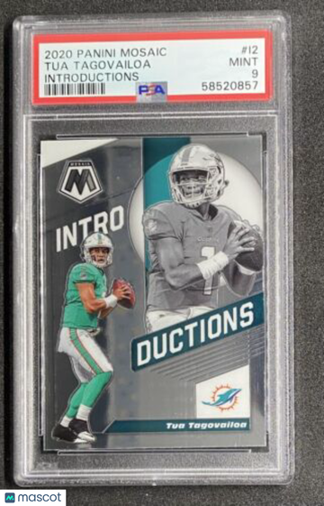 Tua Tagovailoa 2020 Panini Mosaic Introductions RC #I2 Dolphins Rookie PSA 9