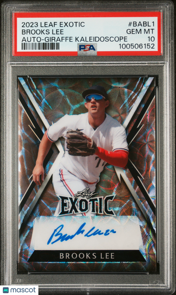 2023 Leaf Exotic Autographs Brooks Lee #BABL1 Giraffe Kaleidoscope PSA 10