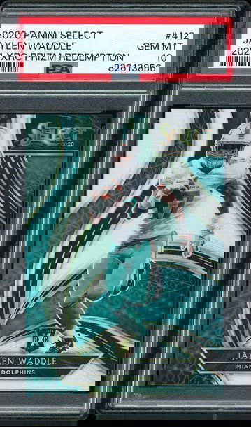 Jaylen Waddle 2020 Panini Select #412 2021 XRC Prizm Rookie Redemption PSA 10