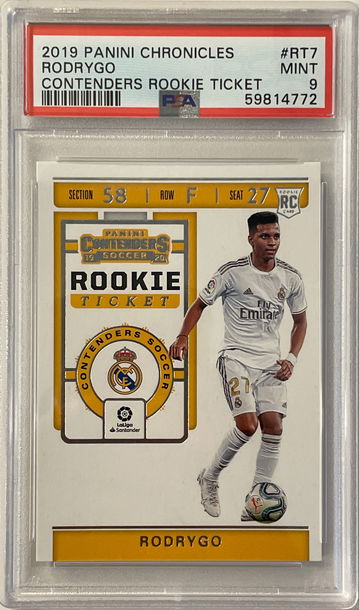 2019 Panini Chronicles Rodrygo Contenders Rookie Ticket PSA 9