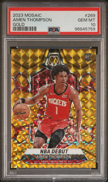 2023 Panini Mosaic Gold Amen Thompson #269 /10 PSA 10