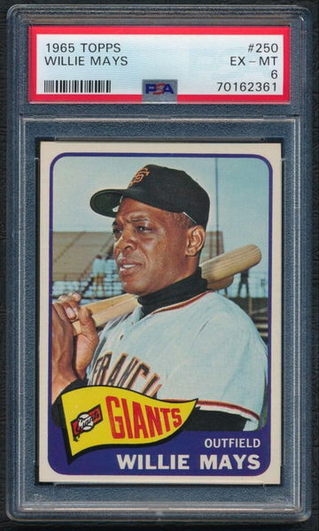 1965 Topps #250 Willie Mays HOF Giants PSA 6 CENTERED