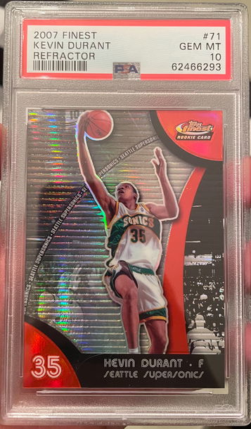 2007 Topps Finest Kevin Durant RC Rookie Refractor PSA 10 Gem Mint