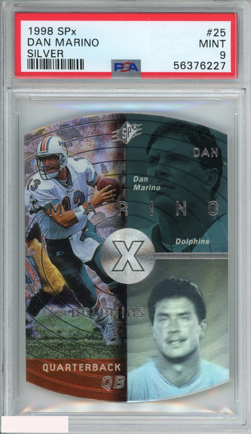 1998 SPX DAN MARINO #25 SILVER MIAMI DOLPHINS HOF PSA 9 MINT