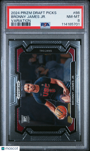 2024 Panini Prizm Draft Picks Bronny James JR. #86 Variation PSA 8