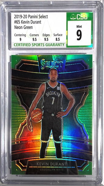 2019 Select Kevin Durant Neon Green #/75 CSG 9
