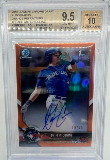 2018 Bowman Chrome Griffin Conine /25 BGS 9.5! 