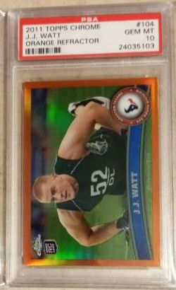 2011 Topps Chrome JJ Watt Orange Refractor RC   PSA 10