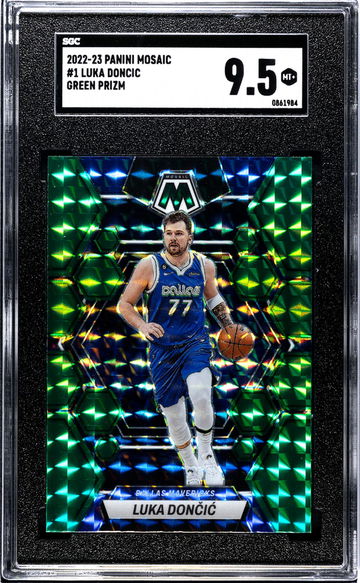 2022-23 Panini Mosaic #1 Luka Doncic Green Prizm SGC 9.5