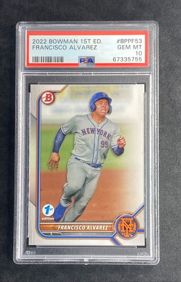2022 bowman 1st edition Francisco Alvarez psa 10