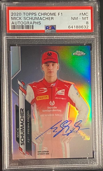 2020 Topps Chrome F1 Mick Schumacher Refractor Auto Rookie RC F2 Formula 1 