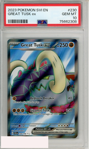2023 POKEMON SVI EN-SCARLET VIOLET GREAT TUSK EX #230 ULTRA RARE PSA 10
