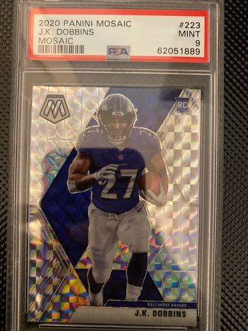 2020 Panini Mosaic J.K Dobbins Mosaic Silver PSA 9