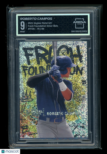 2021 Skybox Metal Universe Fresh Foundation Silver Dots Roberto Campos #FF39 /99 Arena Club 9