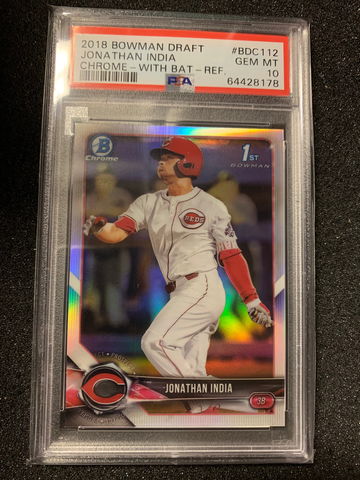 JONATHAN INDIA 2018 BOWMAN DRAFT CHROME PROSPECT REFRACTOR PSA 10