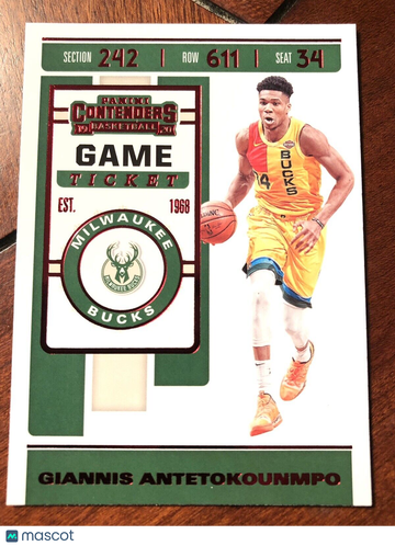 Giannis Antetokounmpo 2019 Contenders “Game Ticket” Red Foil #33 FREE S&H