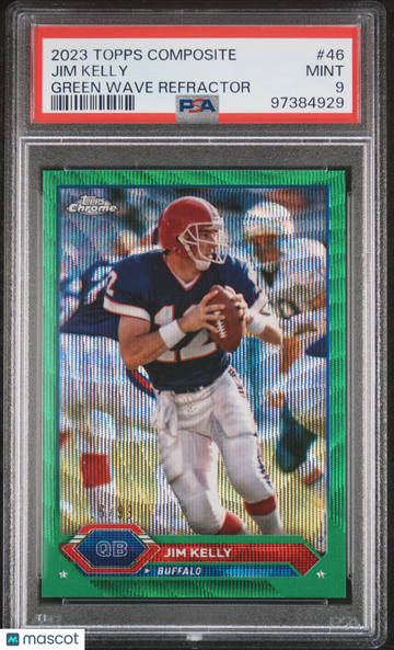 2023 Topps Composite Jim Kelly #46 Green Wave Refractor PSA 9