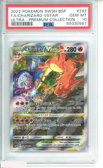 2022 POKEMON SWSH BLACK STAR PROMO FA CHARIZARD VSTAR #262 PSA 10 GEM MT