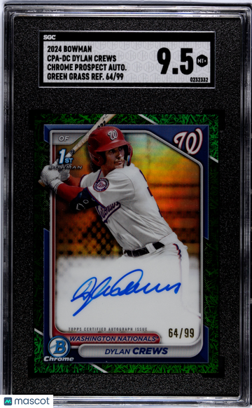 2024 Bowman Dylan Crews #CPA-DC Cpa Green Grass Refractor SGC 9.5