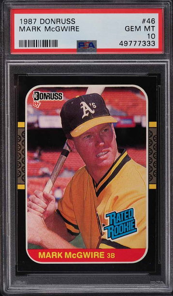 1987 DONRUSS MARK MCGWIRE ROOKIE RC #46 PSA 10 GEM MINT